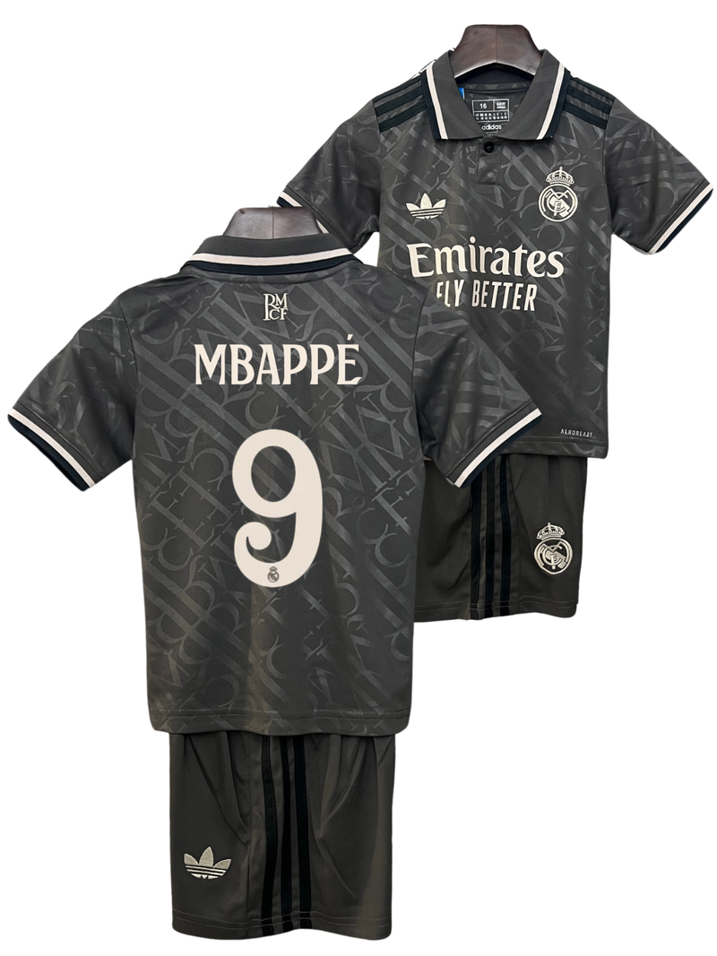 Conjunto Niños Real Madrid 24/25 – Tercera Equipación - 9 Mbappé