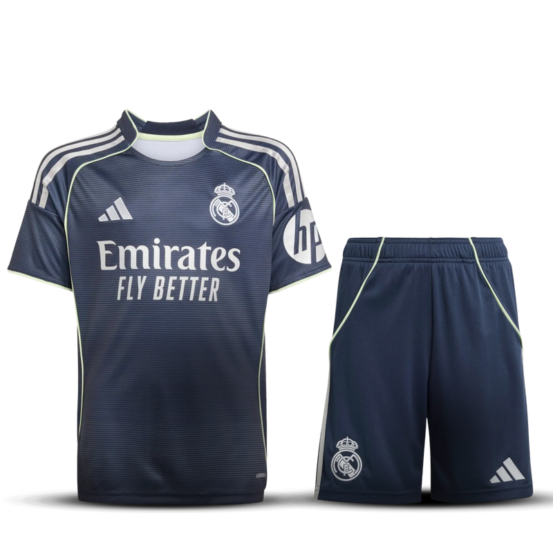 Conjunto Niños Real Madrid 25/26 – Segunda Equipación